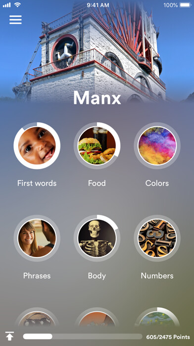 Emulate iPhone app Learn Manx - EuroTalk using MyAndroid