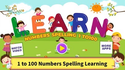 Emulate iPhone app Learn Numbers Spelling 1-100 using MyAndroid