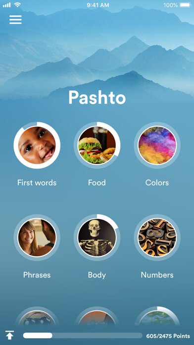 Emulate iPhone app Learn Pashto - EuroTalk using MyAndroid