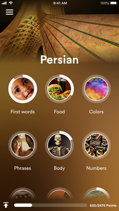 Emulate iPhone app Learn Persian - EuroTalk using MyAndroid