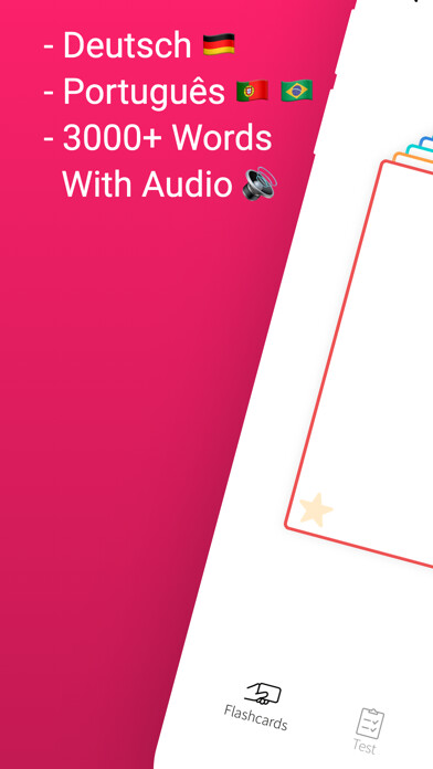 Emulate iPhone app Learn Portuguese German Words using MyAndroid