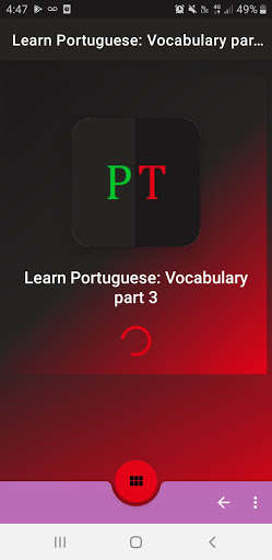 Run android online APK Learn portuguese: vocabulary and words, part 3 from MyAndroid or emulate Learn portuguese: vocabulary and words, part 3 using MyAndroid Run android online APK Learn portuguese: vocabulary and words, part 3 from MyAndroid or emulate Learn portuguese: vocabulary and words, part 3 using MyAndroid