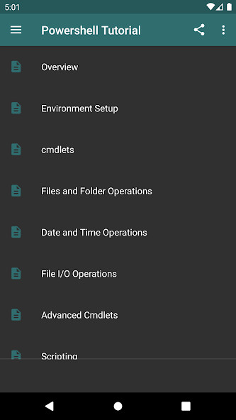 Run android online APK Learn  Powershell from MyAndroid or emulate Learn  Powershell using MyAndroid