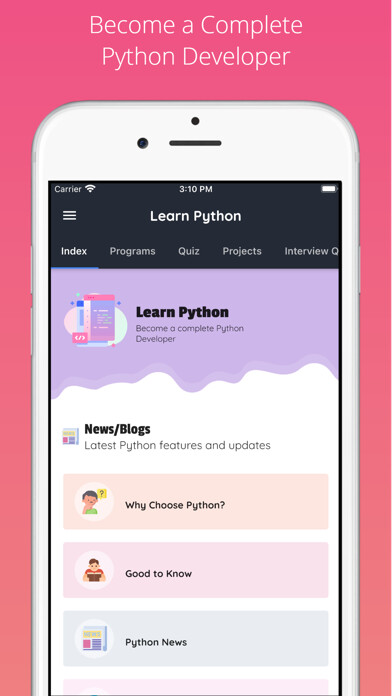 Emulate iPhone app Learn Python Development using MyAndroid