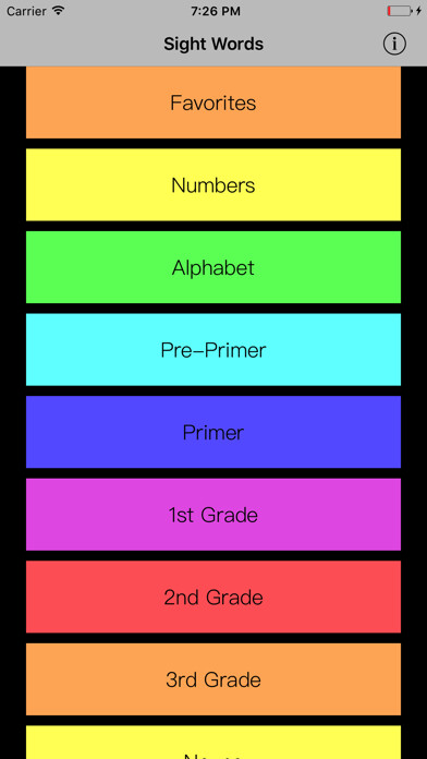 Emulate iPhone app Learn Sight Words -Flash Cards using MyAndroid