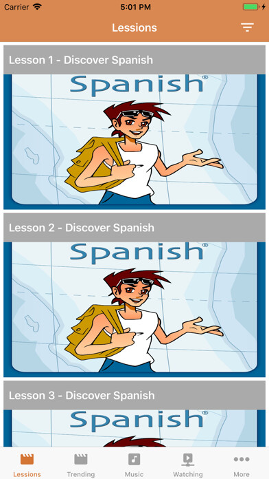Emulate iPhone app Learn Spanish Is Easy using MyAndroid