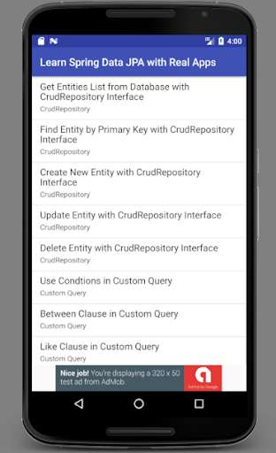 Run android online APK Learn Spring Data JPA with Real Apps from MyAndroid or emulate Learn Spring Data JPA with Real Apps using MyAndroid