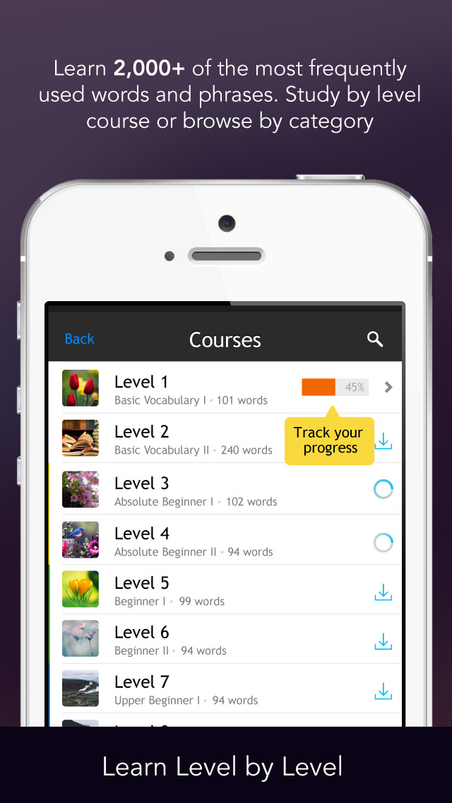 Emulate iPhone app Learn Thai - Free WordPower using MyAndroid