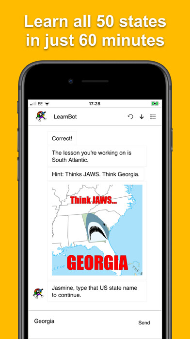 Emulate iPhone app Learn the US States using MyAndroid Emulate iPhone app Learn the US States using MyAndroid