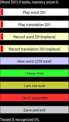 Emulate Android APK Learn vocabulary by recordings