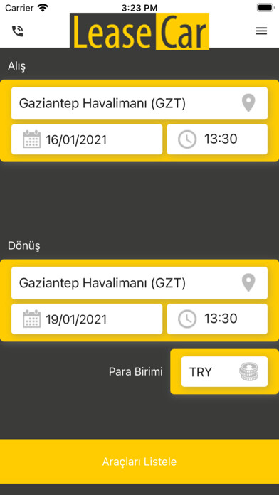 Emulate iPhone app LeaseCar Oto Kiralama using MyAndroid Emulate iPhone app LeaseCar Oto Kiralama using MyAndroid