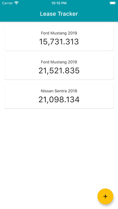 Emulate iPhone app Lease Tracker - Use your miles using MyAndroid