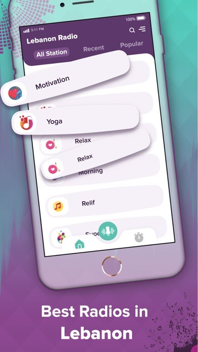 Emulate iPhone app Lebanon Motivation FM AM using MyAndroid