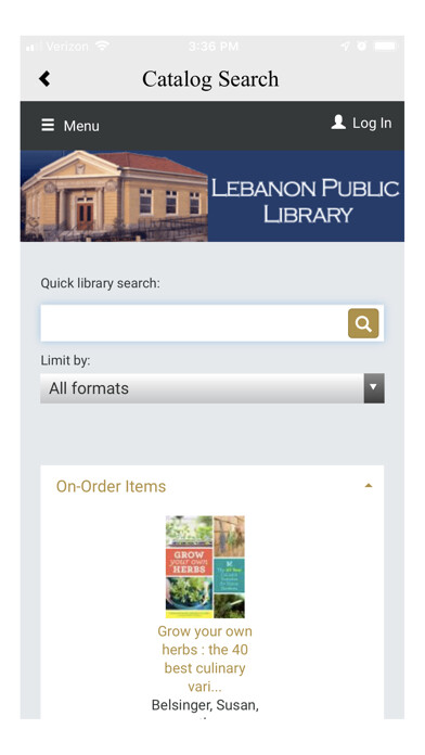 Emulate iPhone app Lebanon Public Library using MyAndroid Emulate iPhone app Lebanon Public Library using MyAndroid