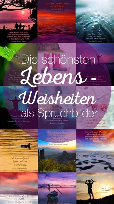 Emulate iPhone app Lebensweisheiten - Spruchbilder Zitate Sprüche und Weisheiten using MyAndroid