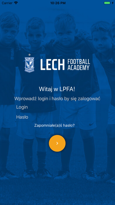 Emulate iPhone app LECH POZNAŃ FOOTBALL ACADEMY using MyAndroid