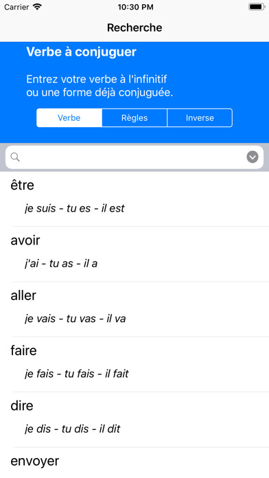 Emulate iPhone app Le Conjugueur using MyAndroid Emulate iPhone app Le Conjugueur using MyAndroid