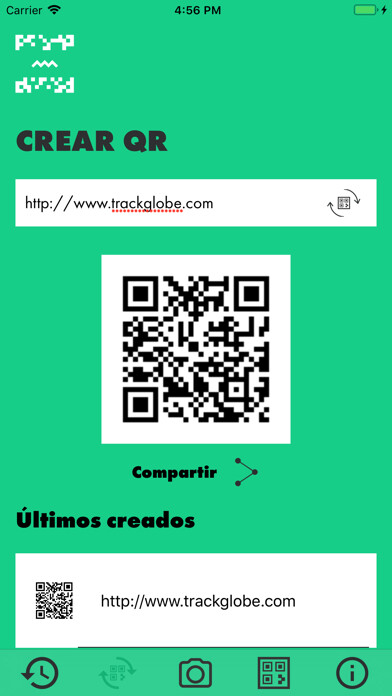 Emulate iPhone app Lector QR Trackglobe using MyAndroid