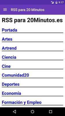 Emulate Android APK Lector RSS para 20 Minutos