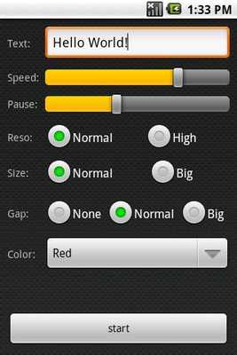 Emulate Android APK LED Text Free