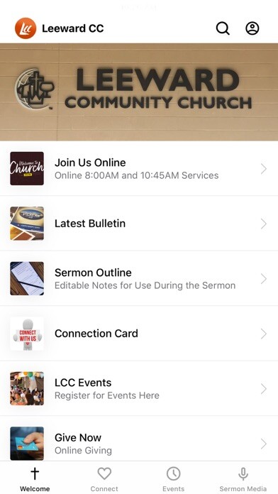 Emulate iPhone app Leeward Community Church using MyAndroid