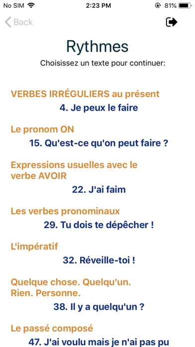 Emulate iPhone app Le Français Fluide using MyAndroid Emulate iPhone app Le Français Fluide using MyAndroid