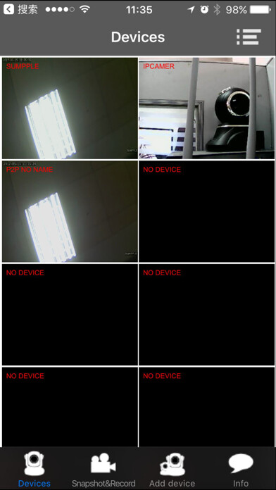 Emulate iPhone app Legacy IP Camera Viewer using MyAndroid