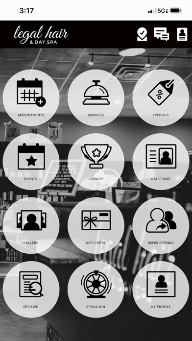 Emulate iPhone app Legal Hair & Day Spa using MyAndroid