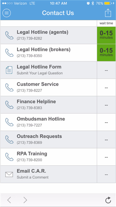 Emulate iPhone app Legal Hotline using MyAndroid