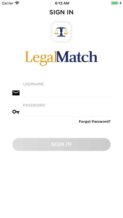 Emulate iPhone app LegalMatch using MyAndroid