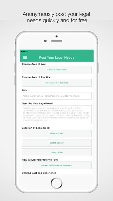 Emulate iPhone app Legal Services Link using MyAndroid