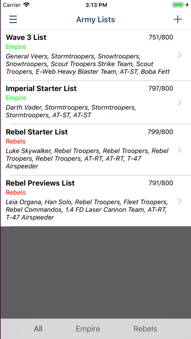 Emulate iPhone app Legion Army List Builder using MyAndroid Emulate iPhone app Legion Army List Builder using MyAndroid
