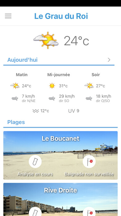 Emulate iPhone app Le Grau du Roi InfoPlages using MyAndroid Emulate iPhone app Le Grau du Roi InfoPlages using MyAndroid