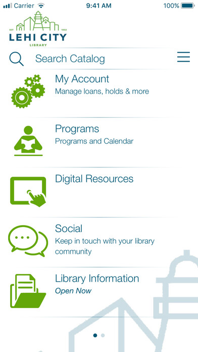 Emulate iPhone app Lehi City Library using MyAndroid