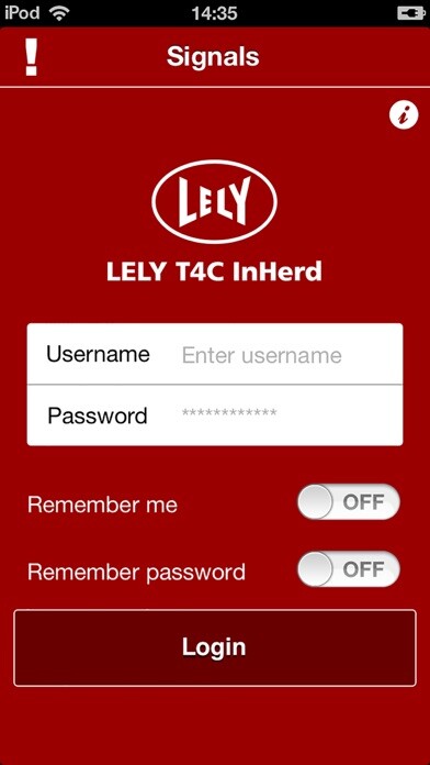 Emulate iPhone app Lely T4C InHerd - Signals using MyAndroid