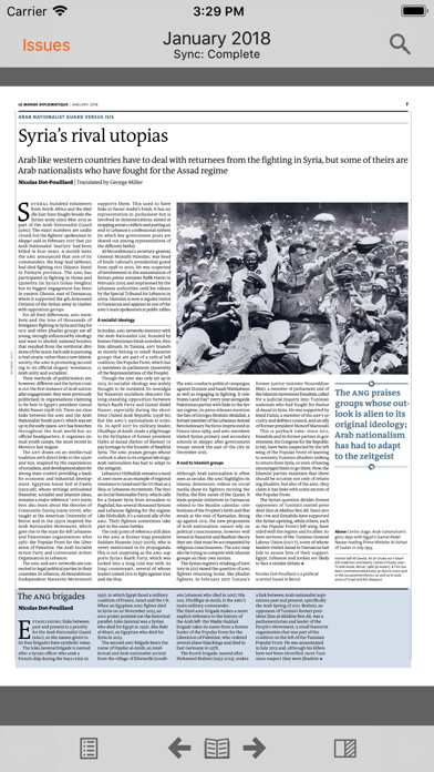 Emulate iPhone app Le Monde diplomatique, English using MyAndroid