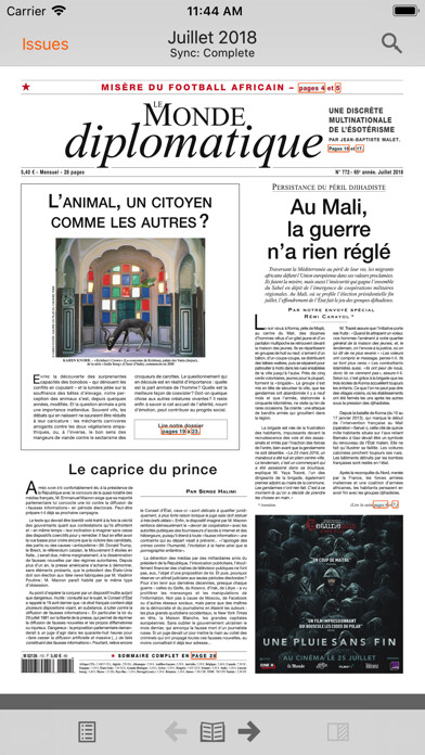 Emulate iPhone app Le Monde diplomatique using MyAndroid