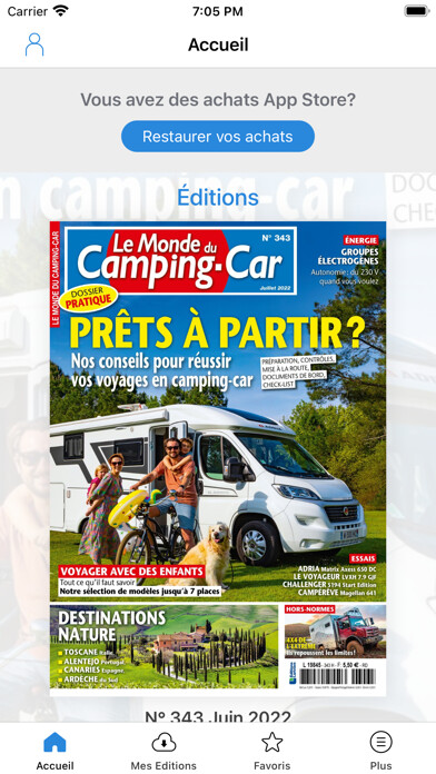 Emulate iPhone app Le Monde du Camping-Car using MyAndroid