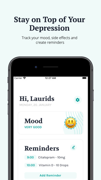 Emulate iPhone app Lemoon - Mood & Pill Tracker using MyAndroid