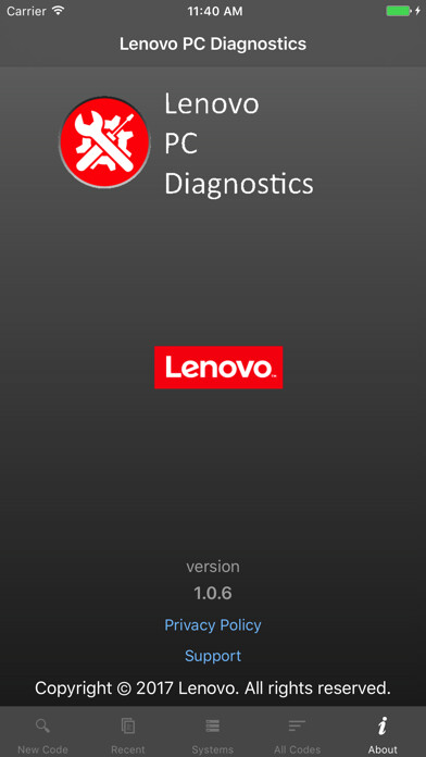 Emulate iPhone app Lenovo PC Diagnostics using MyAndroid