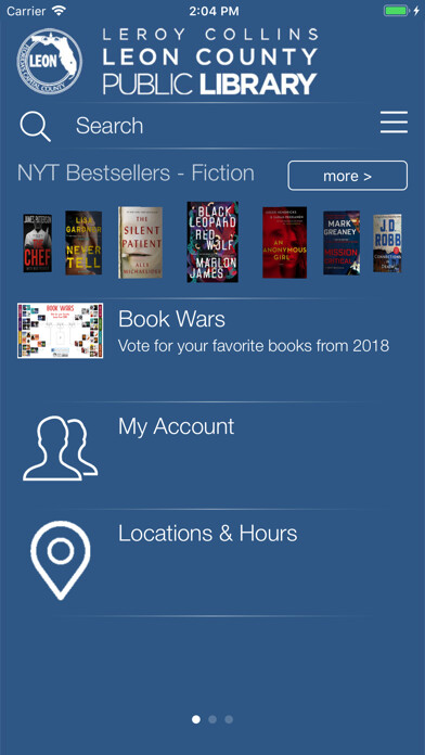 Emulate iPhone app Leon County Public Library using MyAndroid