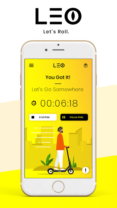 Emulate iPhone app LEO Ride - E-Scooter Sharing using MyAndroid