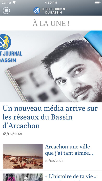 Emulate iPhone app Le Petit Journal Du Bassin using MyAndroid