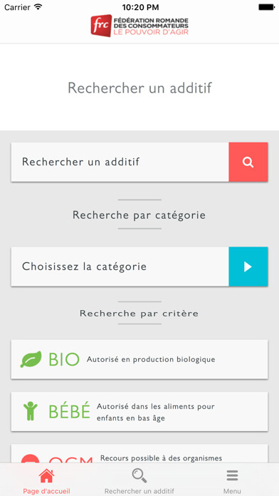 Emulate iPhone app Les additifs alimentaires using MyAndroid Emulate iPhone app Les additifs alimentaires using MyAndroid