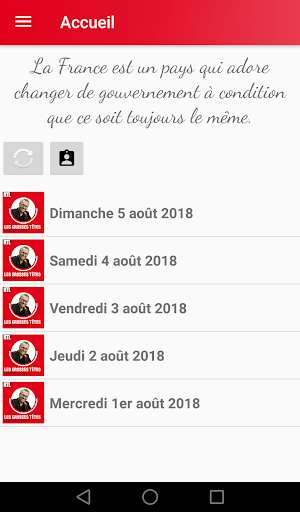 Run android online APK Les Grosses Tetes - Podcasts et Citations from MyAndroid or emulate Les Grosses Tetes - Podcasts et Citations using MyAndroid Run android online APK Les Grosses Tetes - Podcasts et Citations from MyAndroid or emulate Les Grosses Tetes - Podcasts et Citations using MyAndroid