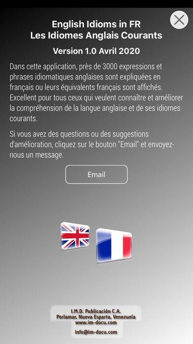 Emulate iPhone app Les Idiomes Anglais Courants using MyAndroid