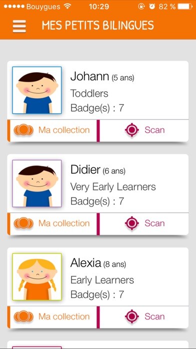 Emulate iPhone app Les Petits Bilingues using MyAndroid