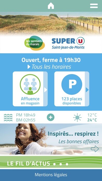 Emulate iPhone app Les Sentiers du Marais using MyAndroid