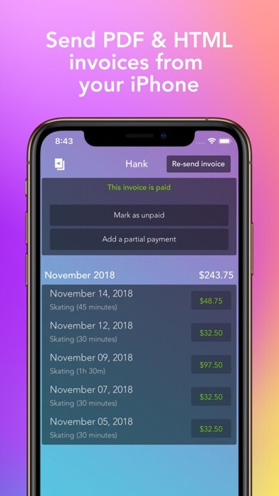 Emulate iPhone app Lessons Invoicing for Coaches using MyAndroid Emulate iPhone app Lessons Invoicing for Coaches using MyAndroid
