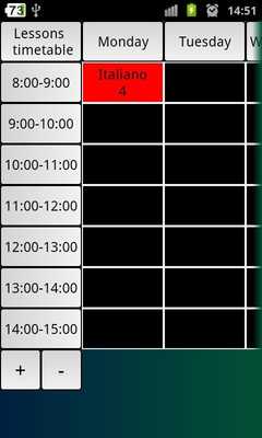 Emulate Android APK Lessons Timetable School